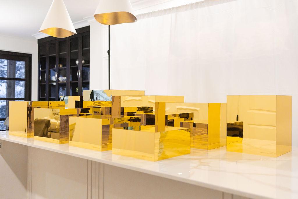 Luxe Gold Mirrored Trio Set - 3 Piece Set - Plinths New York