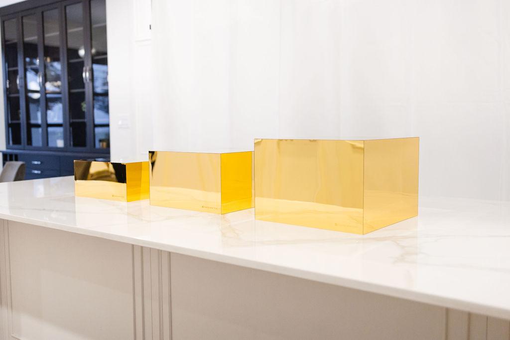 Luxe Gold Mirrored Trio Set - 3 Piece Set - Plinths New York