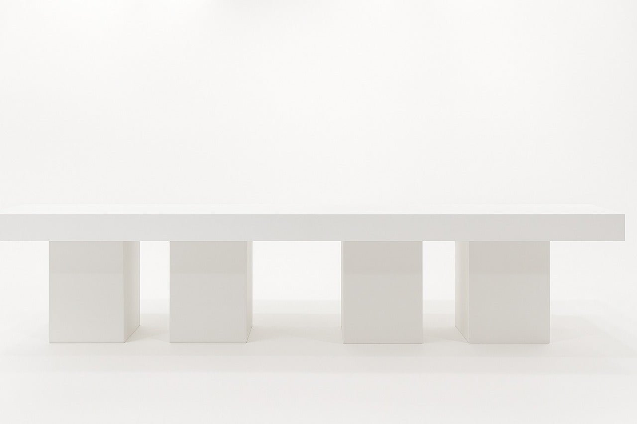Modular Acrylic Table Set – 3 Piece White Edition - Plinths New York