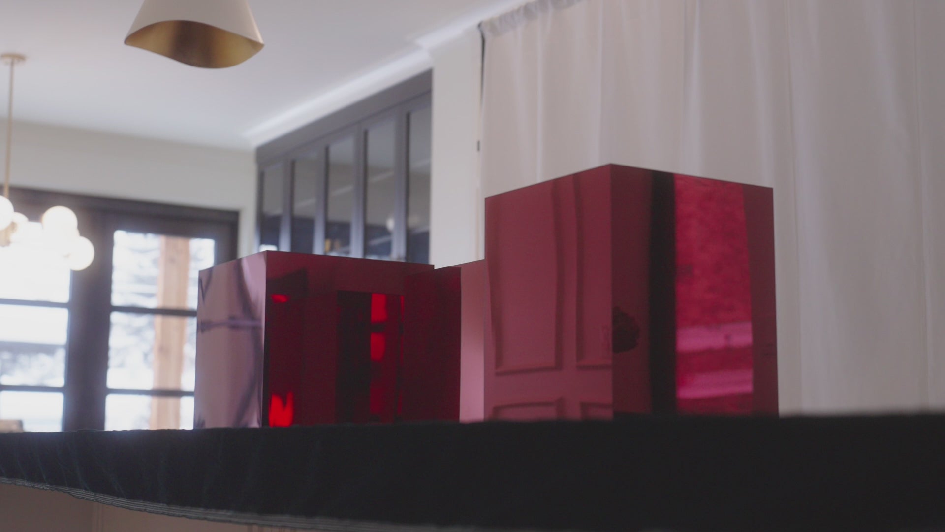 Red Mirrored Premium Acrylic Food Display